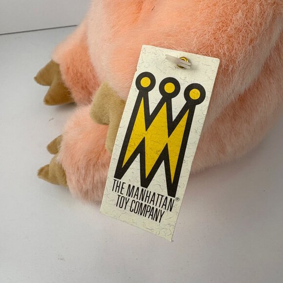 VTG 1994 Manhattan Toy Company 9” Plush Pig Stuffed Animal Toy Pink & Beige - Picture 2 of 8